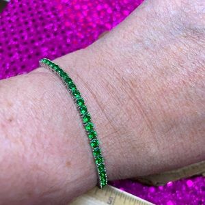 Green Crystal Fashion Tennis Bracelet